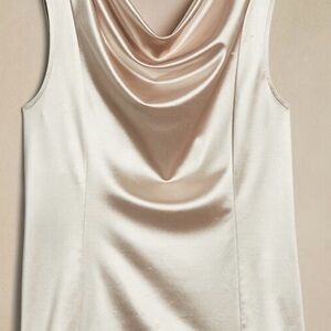 Banana Republic Satin Cowl Neck Top - Light Champagne